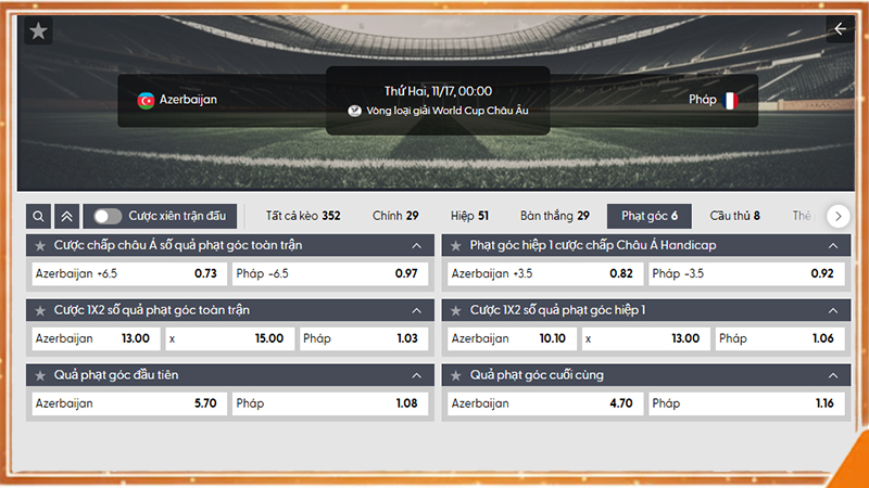 Các hình thức kèo phạt góc trong bóng đá hiện nay