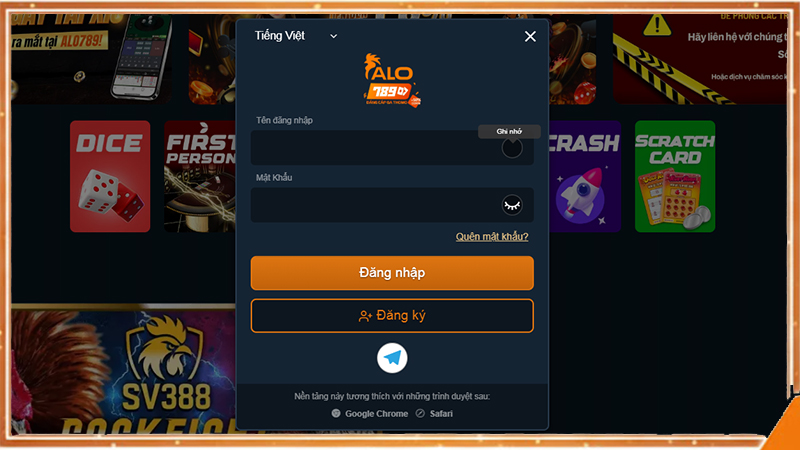 Đăng nhập alo789