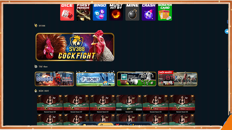 Danh mục sản phẩm ALO789 đá gà trực tuyến và các sảnh game hot