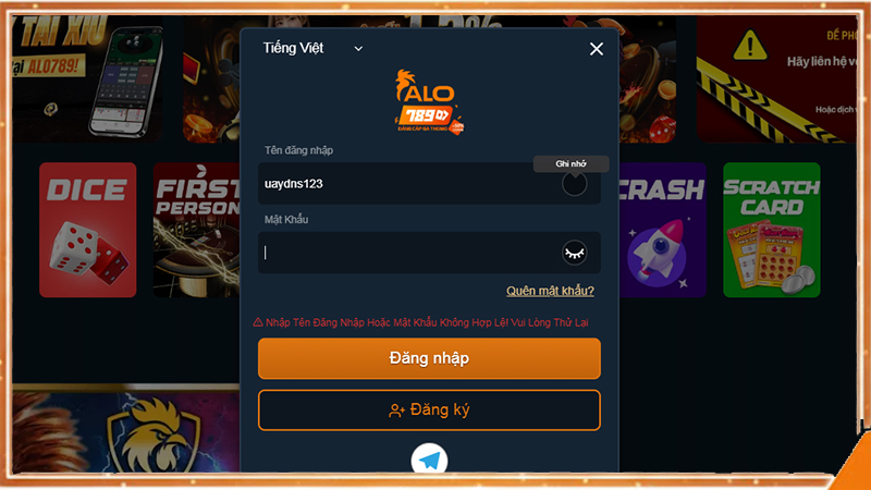 Kiểm tra tài khoản trước khi đăng nhập ALO789 ổn định